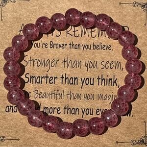 Stone Bracelet New Always Remember Positive Affirmation Stretches Gift Present
